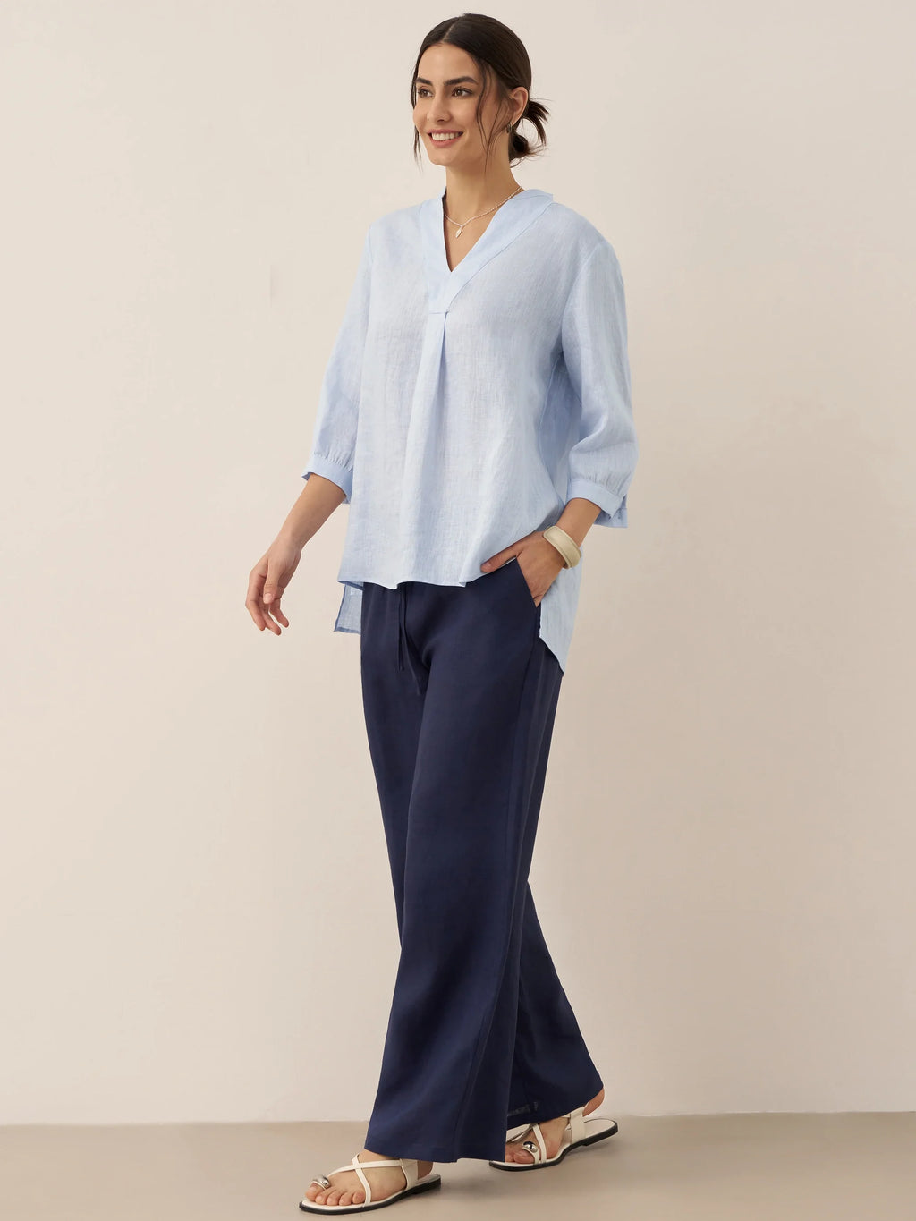 LINTICO 100% Linen Classic Pants LYON — detail shot 8