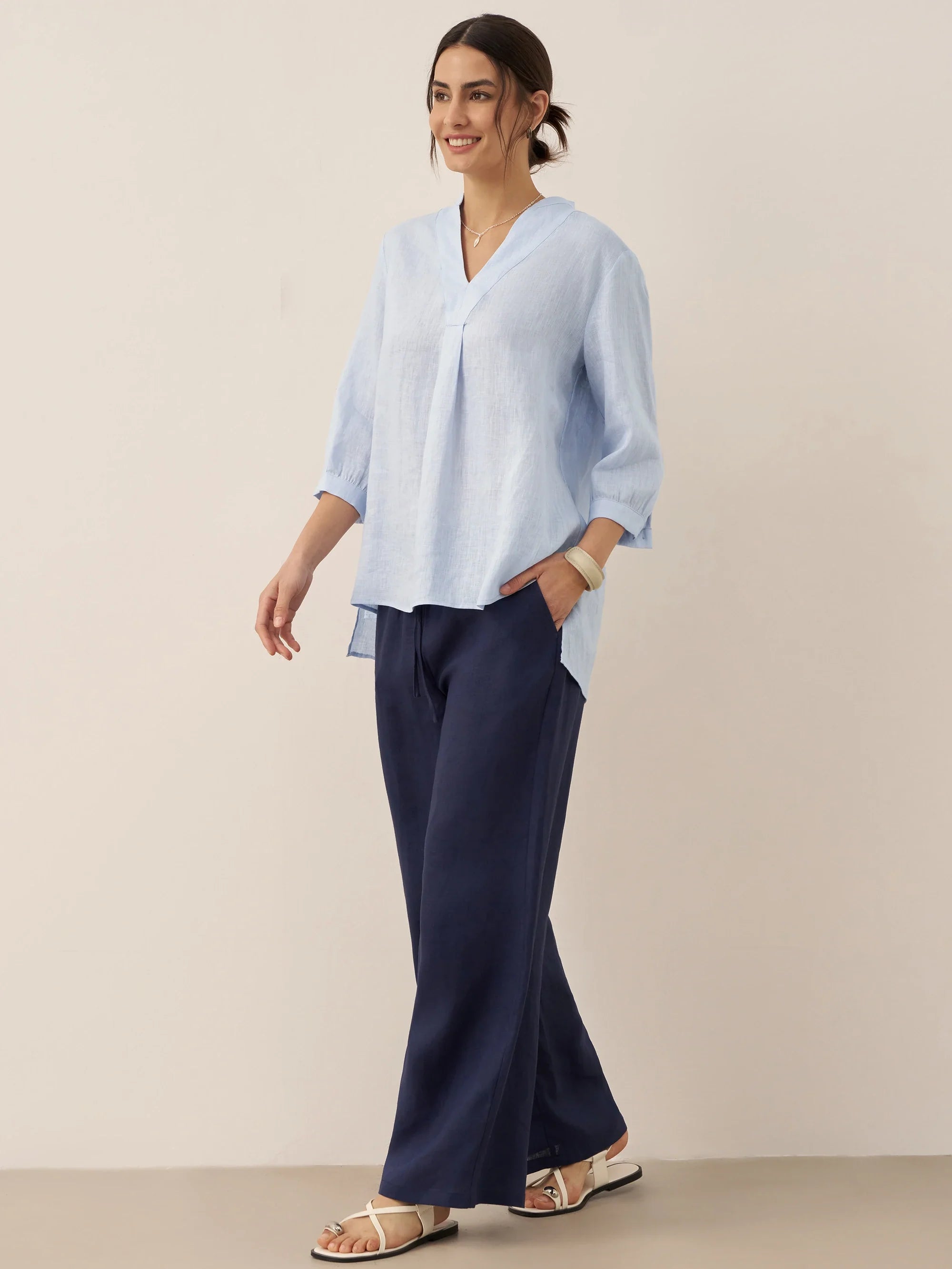 LINTICO 100% Linen Classic Pants LYON — detail shot 8
