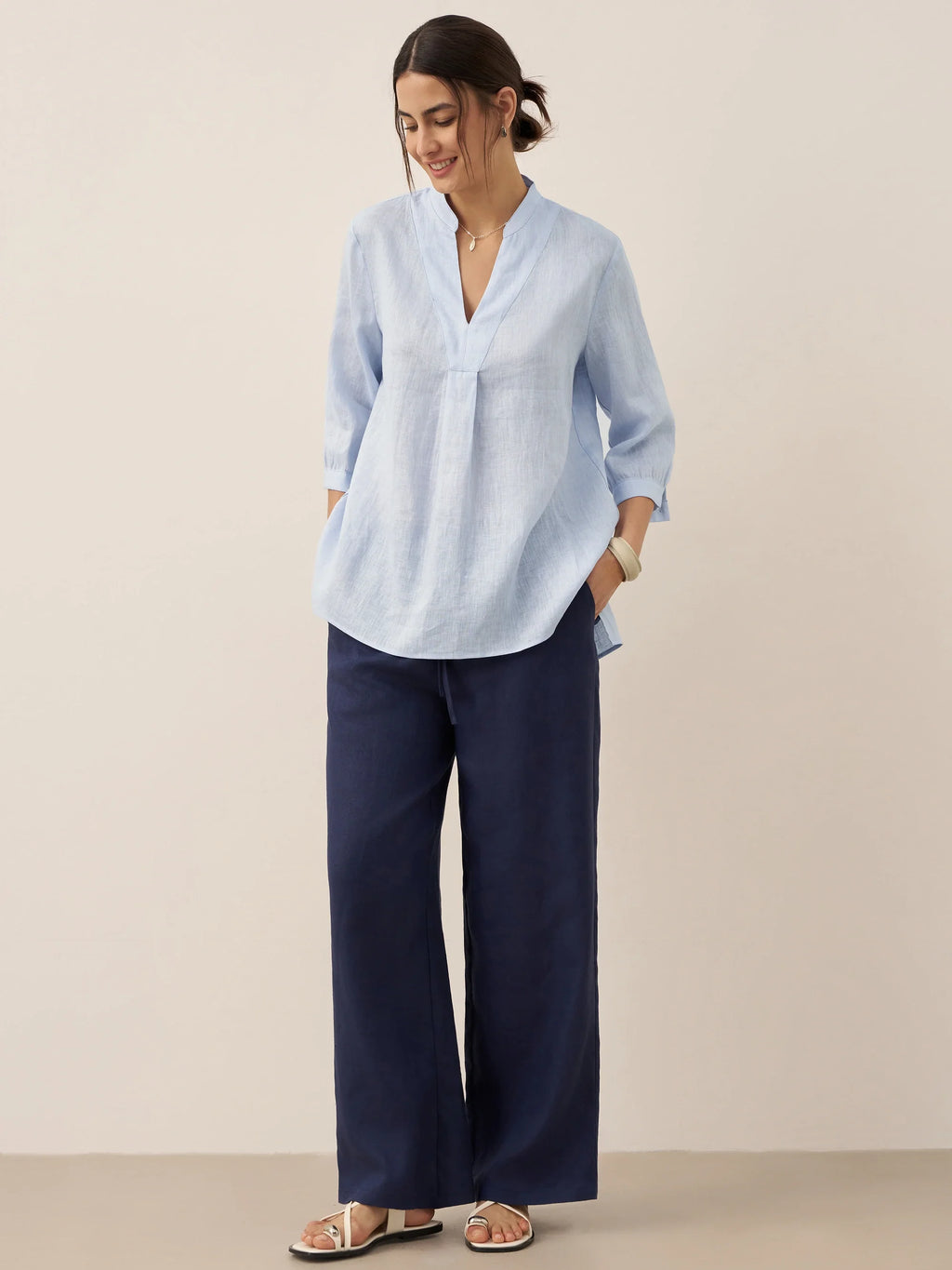 LINTICO 100% Linen Classic Pants LYON — detail shot 9