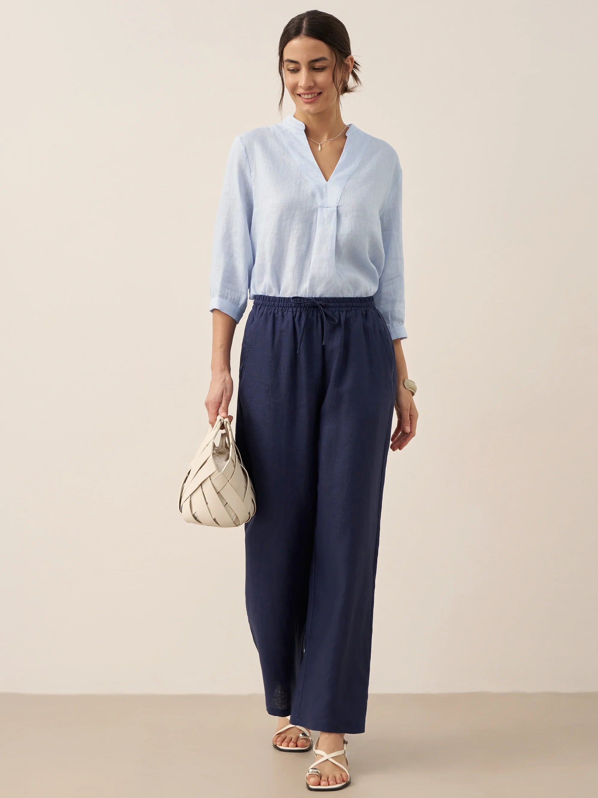 LINTICO 100% Linen Classic Pants LYON — detail shot 6
