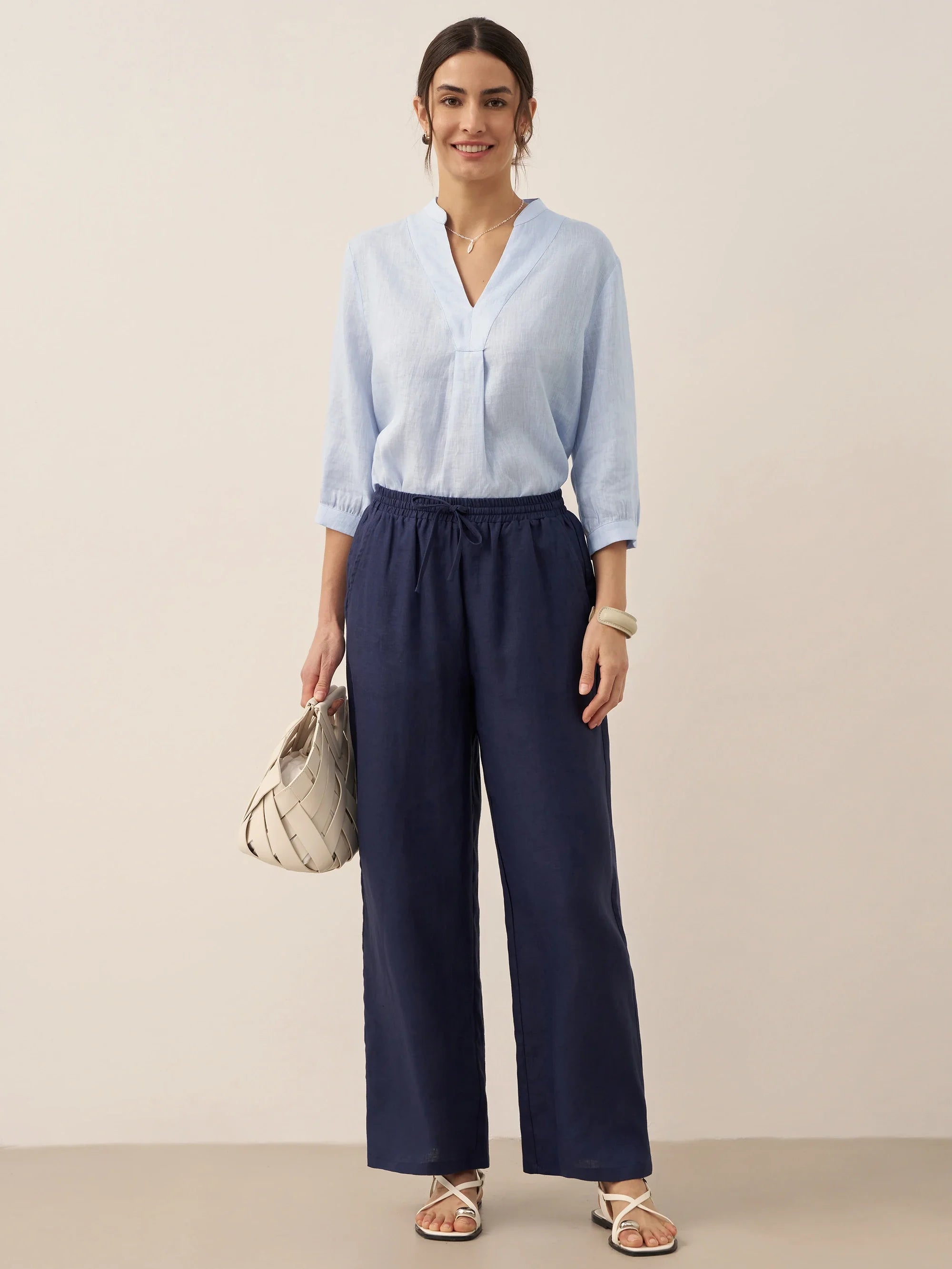 LINTICO 100% Linen Classic Pants LYON — detail shot 7