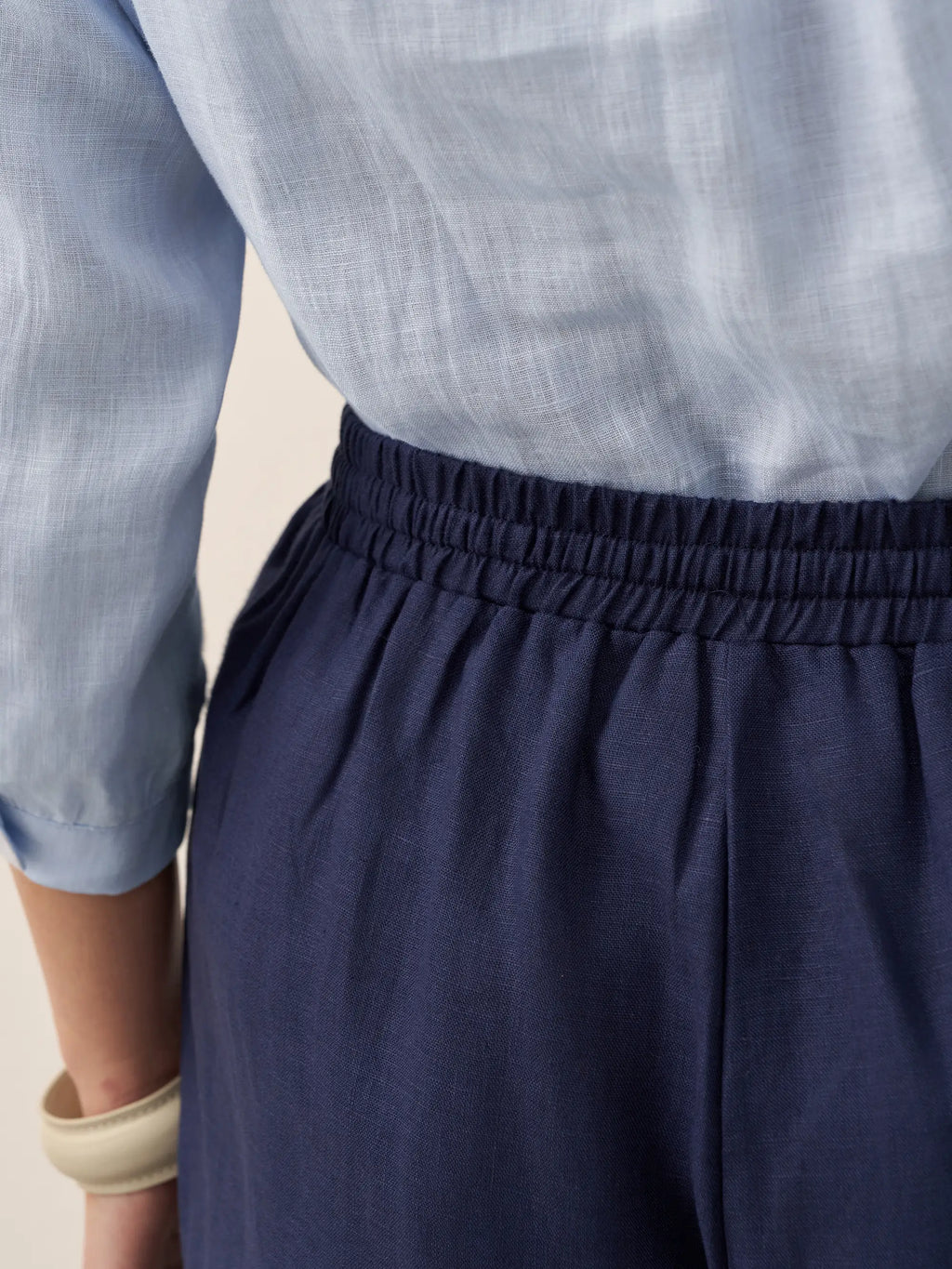 LINTICO 100% Linen Classic Pants LYON — fabric or material detail