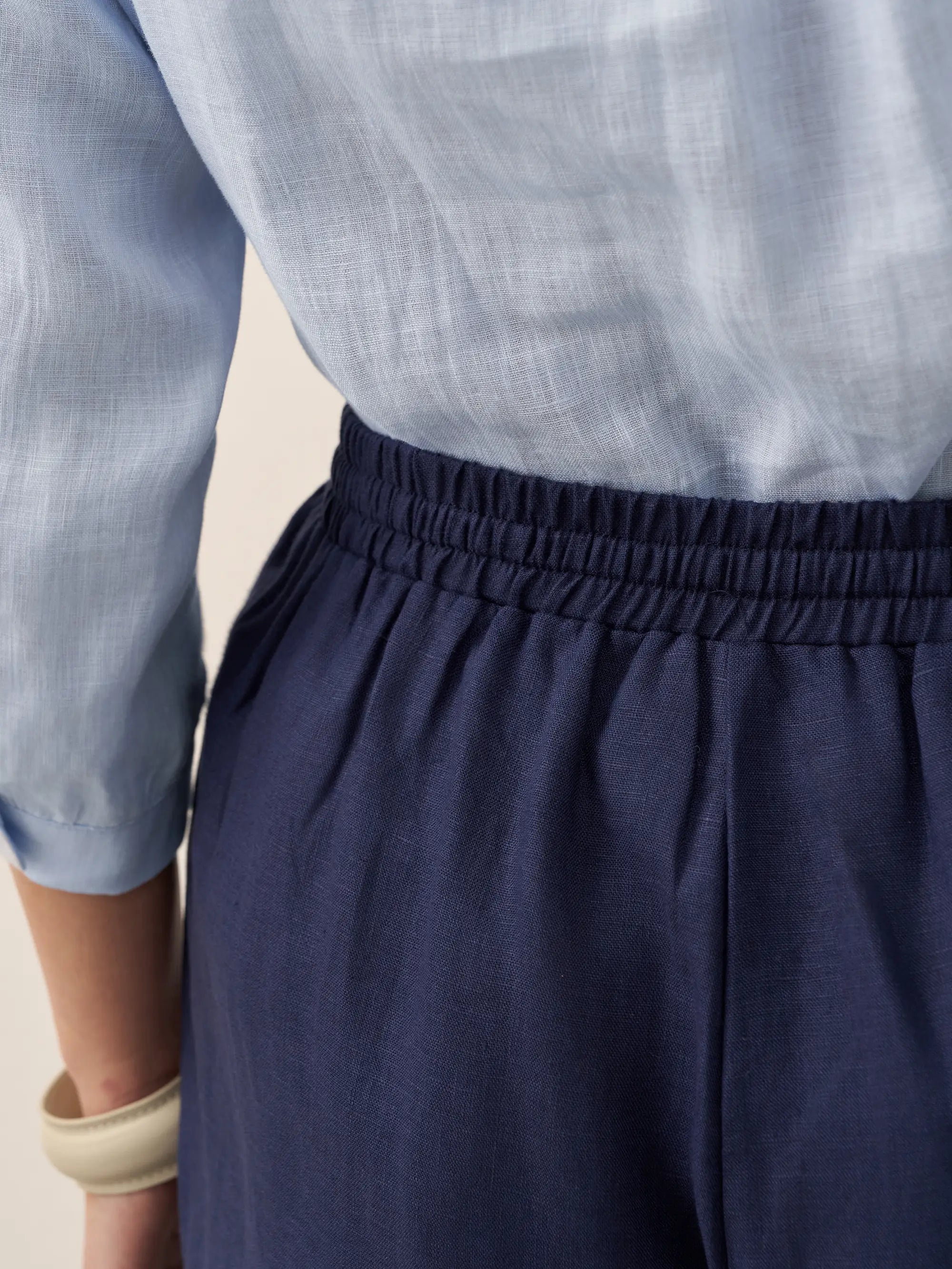 LINTICO 100% Linen Classic Pants LYON — fabric or material detail