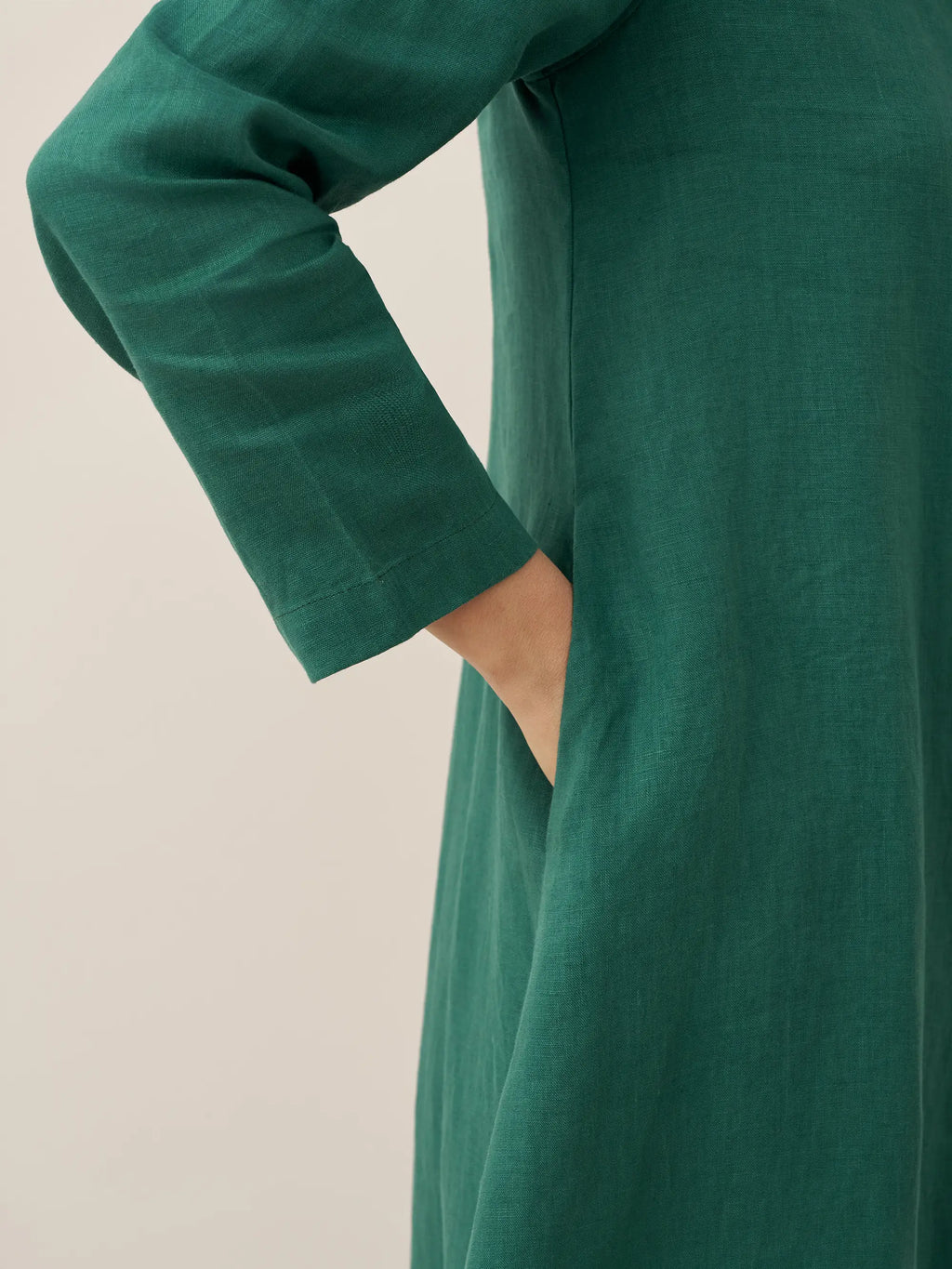 LINTICO 100% Linen Hooded Pullover Maxi Dress REBECCA — comparison shot