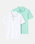 Buki Buki Cinqo Polo 2-Pack - White/Julep — main product shot
