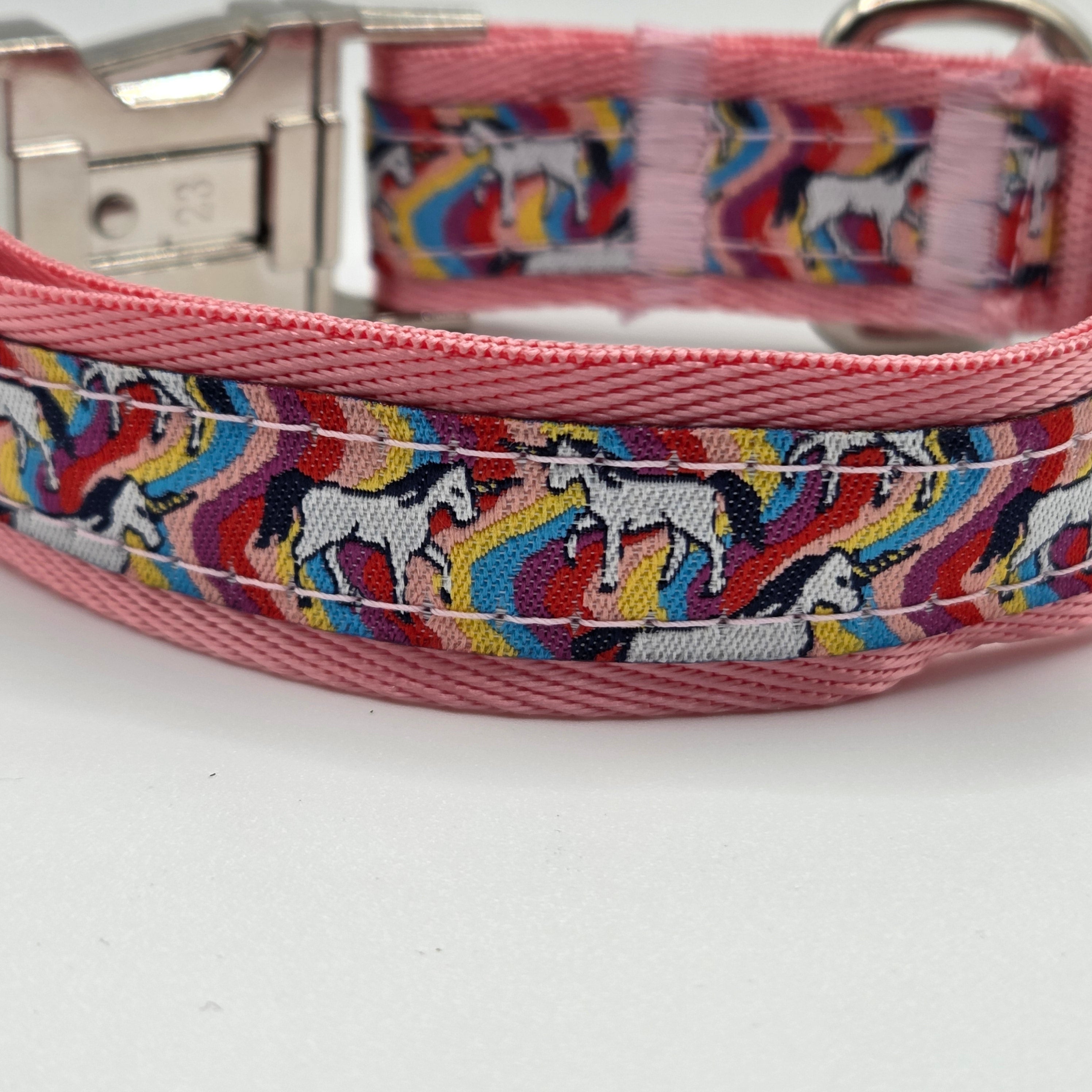 Rewarding Rover LLC Rainbow Unicorn Dog Collar – Medium (11"–16") — image 1