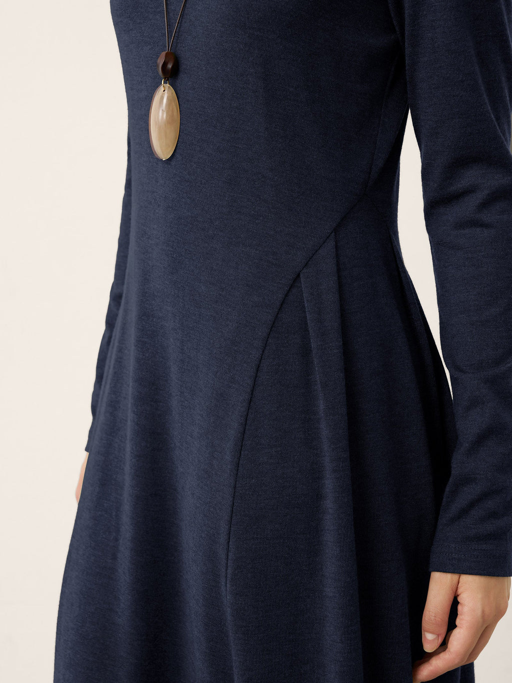 LINTICO Wool Sculpted Pleats Turtleneck Maxi Dress BRIAR — comparison shot