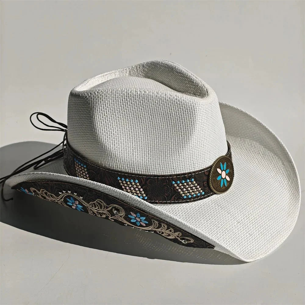 2026 Embroidery Horse Accessories Straw Cowboy Hat for Women Men – Western Sun Hat for Country Concert Rodeo and Cowgirl Hat