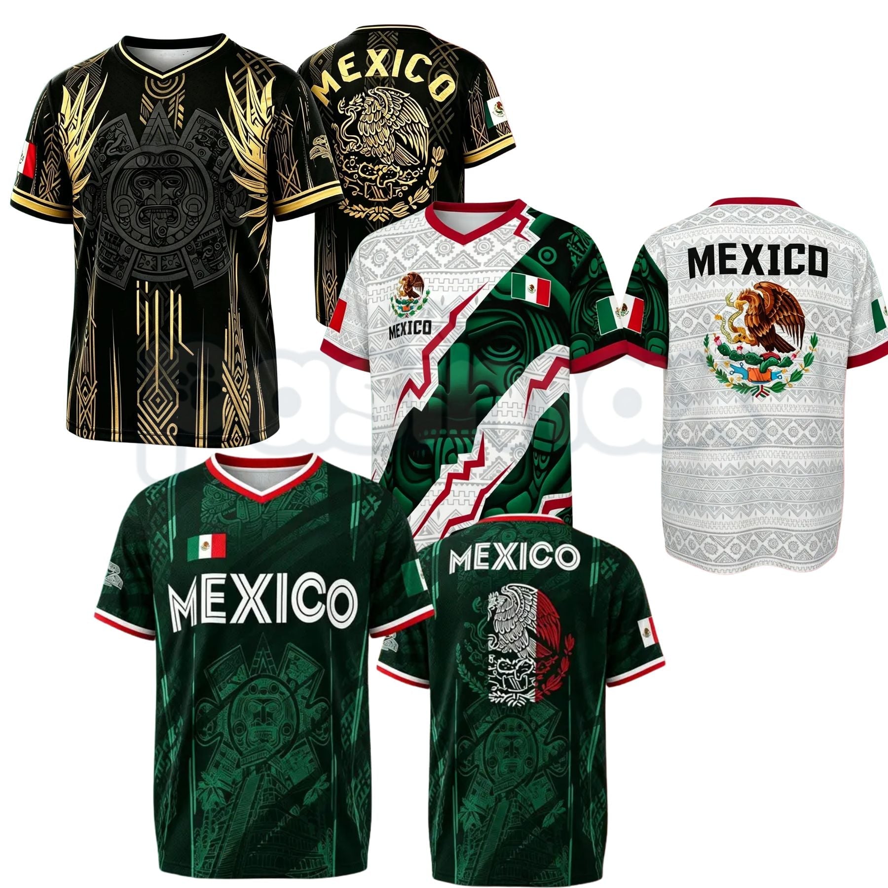 2026 Mexico Soccer V-Neck Short Sleeve Shirt – Men's & Women's Football Fan Tee, Mexican Pride Sportswear
