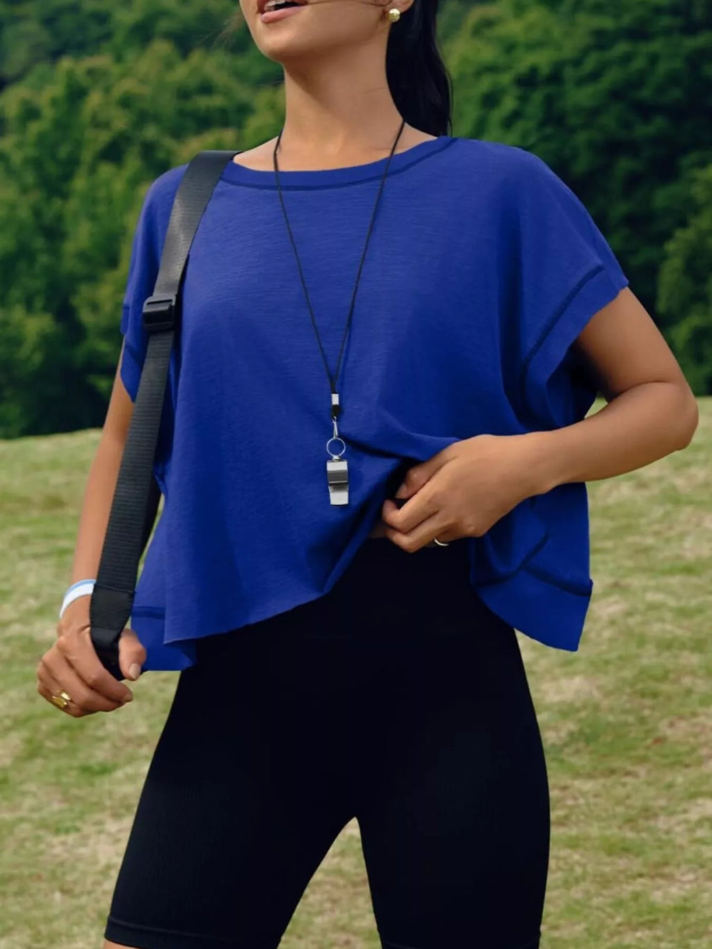 Cutout Back Short Sleeve T-Shirt