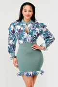 Tropical Elegance Mini Dress
