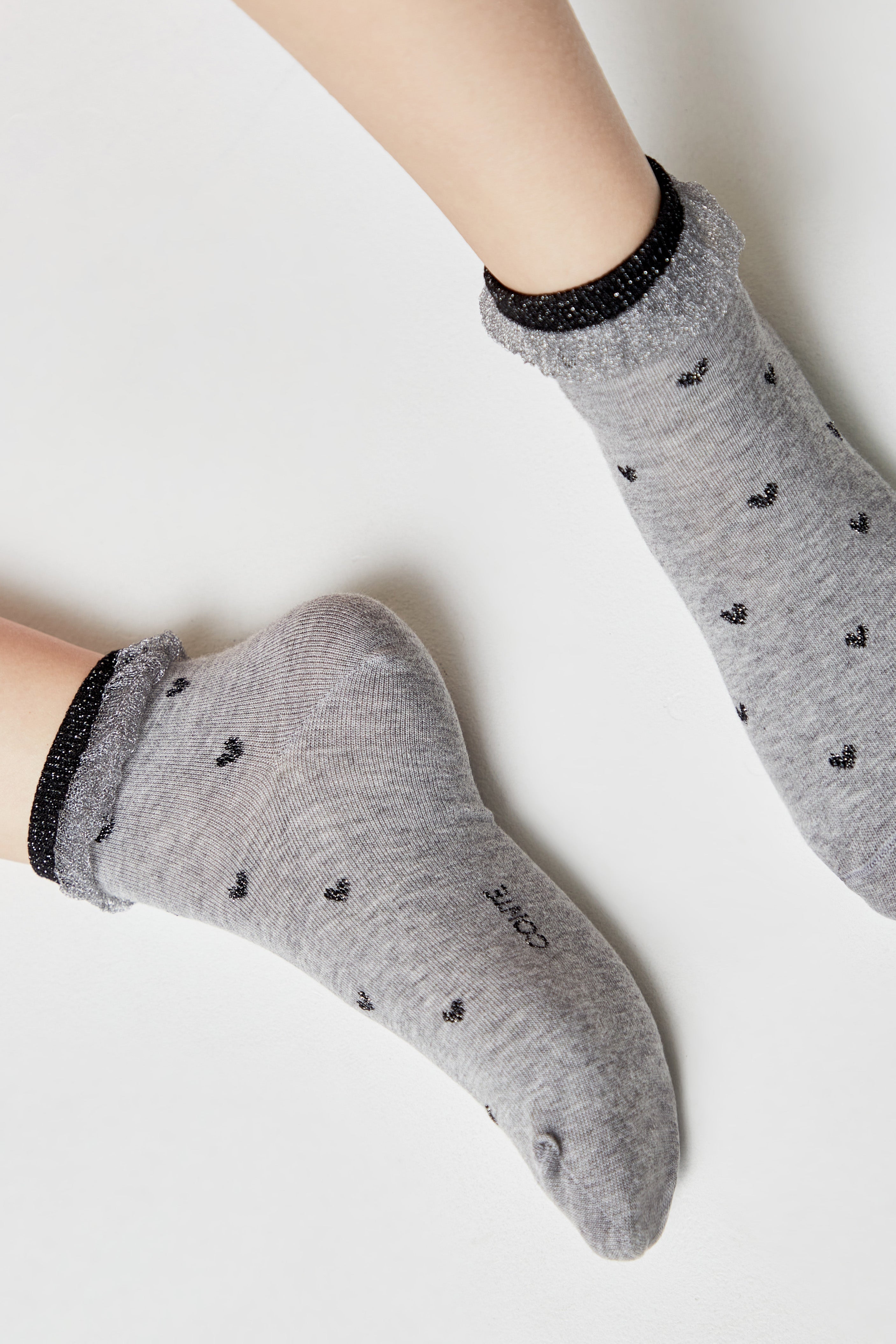 TheRanok.com Conte Cotton Socks Classic - 243 Airy Sole and Lurex — fabric or material detail