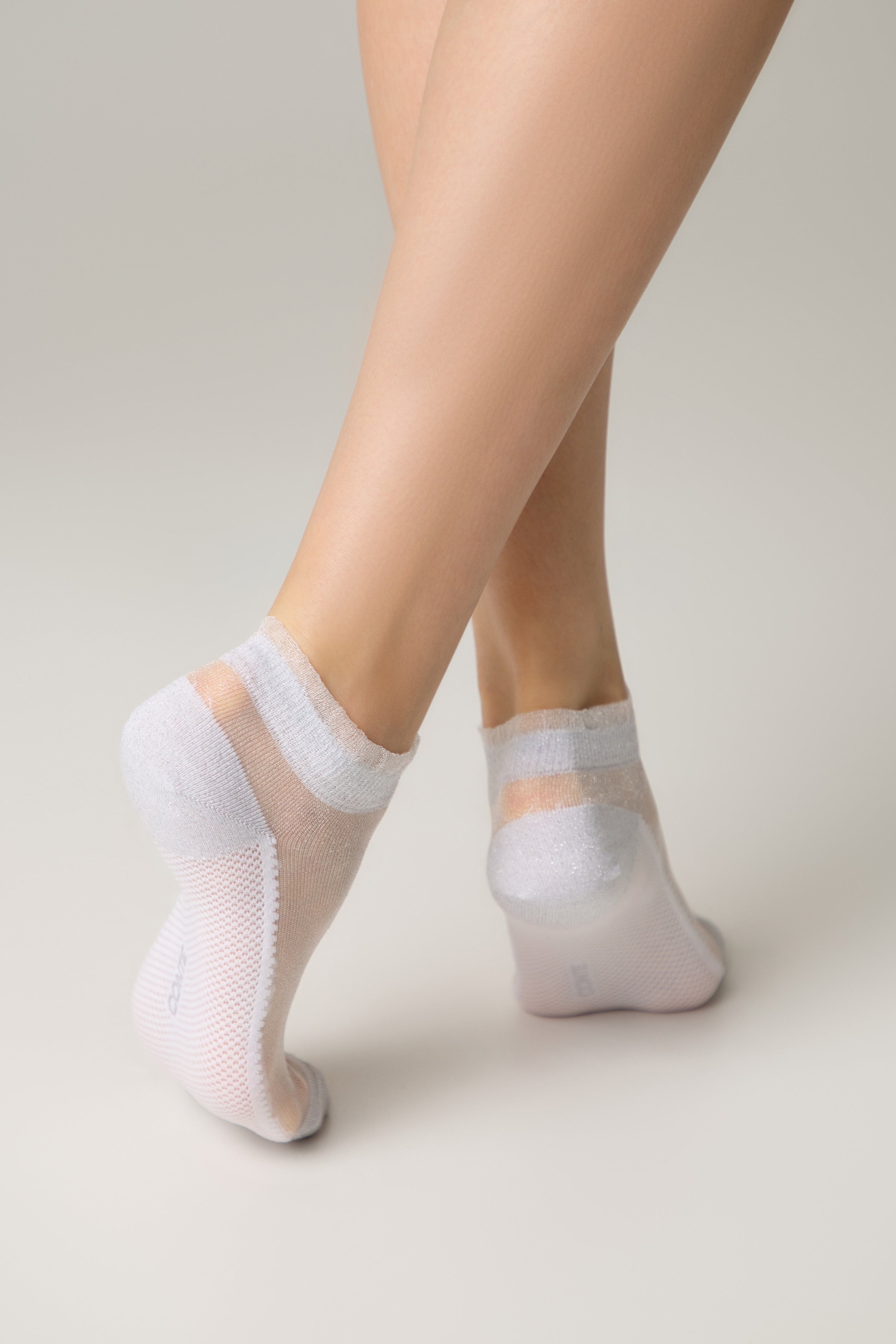 TheRanok.com Ankle Socks Conte Active - 229 Transparent with Lurex — back view