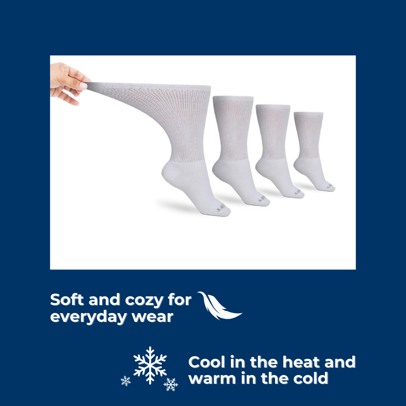 DSC Men's Ultra-Soft Upper Calf Diabetic Socks (4 Pair) — detail close-up