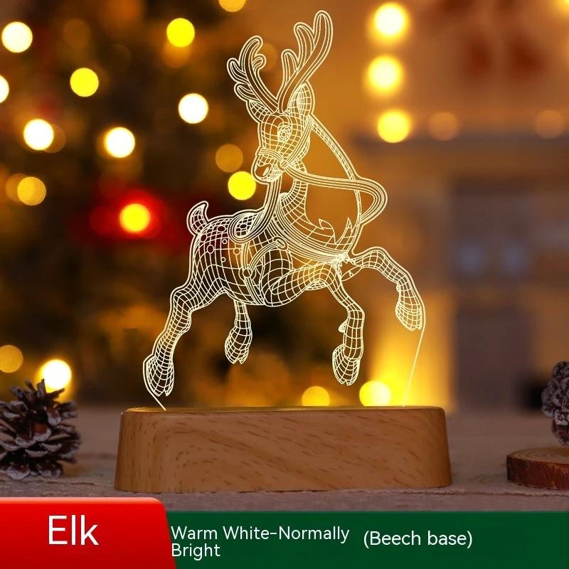 MANDOTOS Christmas 3D LED Acrylic Night Light Ornament Festive Holiday Decor Gift Idea For Kids