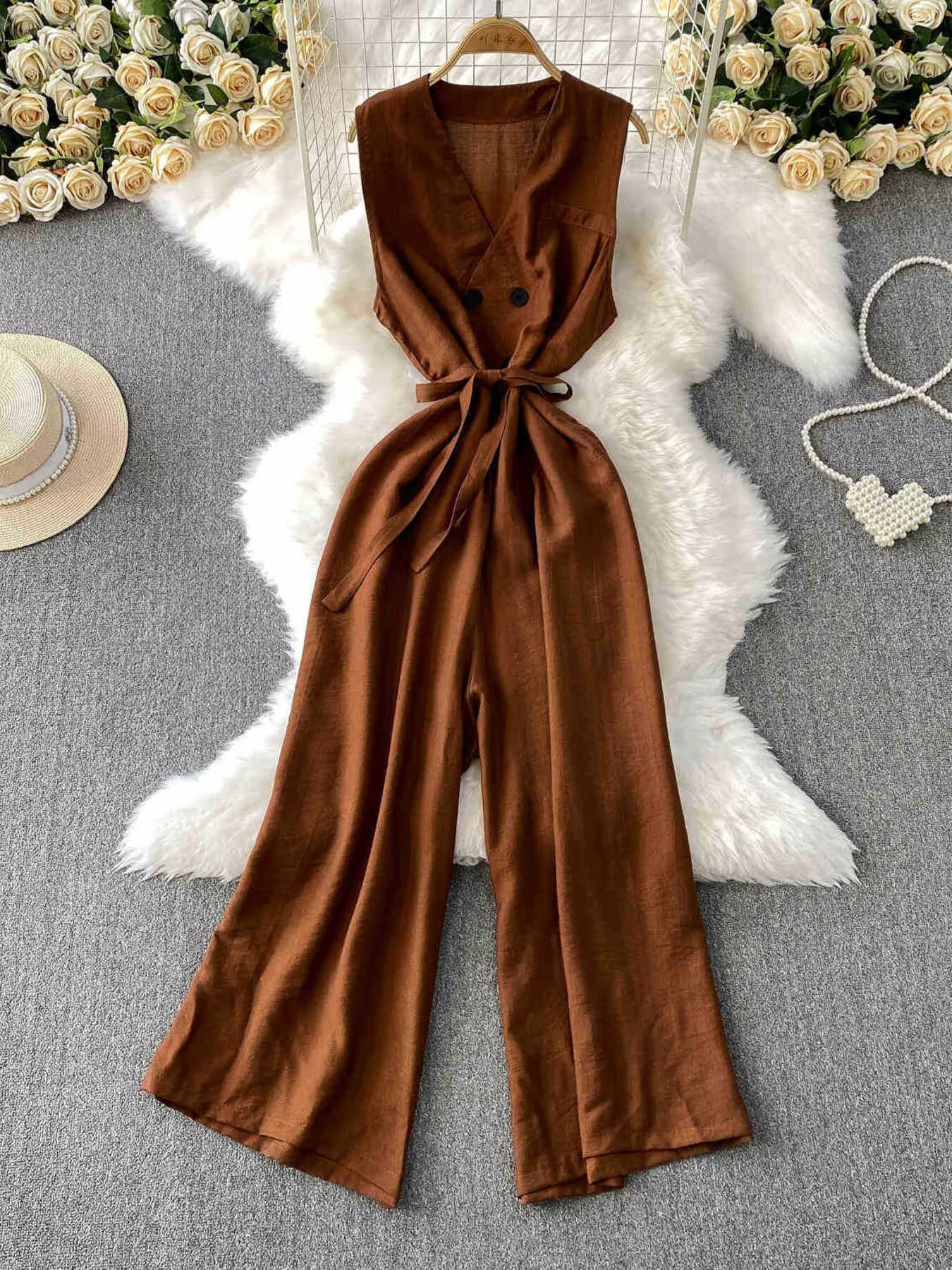 Sleeveless Wide Leg Jumpsuit