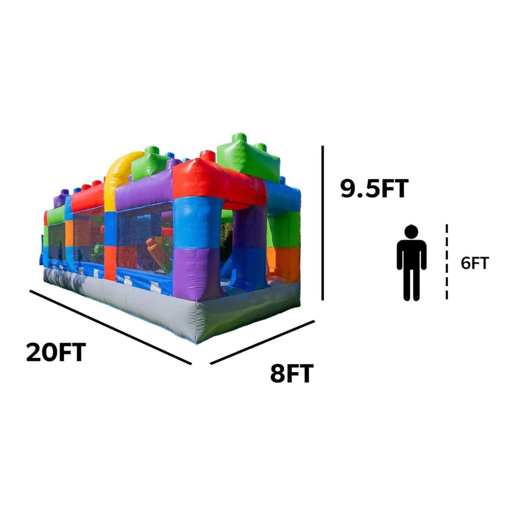 20FT Giant Multicolor Block Inflatable Obstacle Course With Large Mesh Windows (SAK75192) – SAKSBY WHOLESALE, view 9