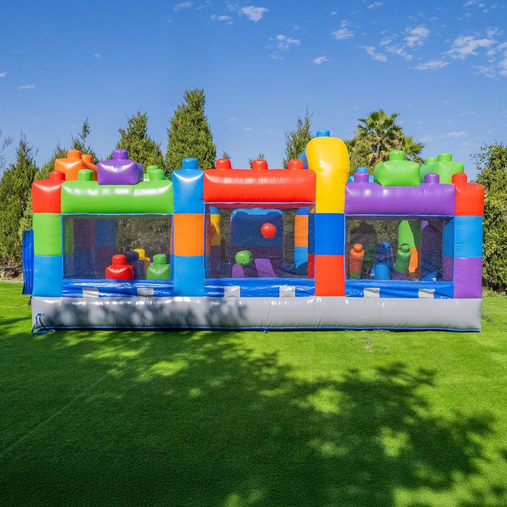 20FT Giant Multicolor Block Inflatable Obstacle Course With Large Mesh Windows (SAK75192) – SAKSBY WHOLESALE, view 3