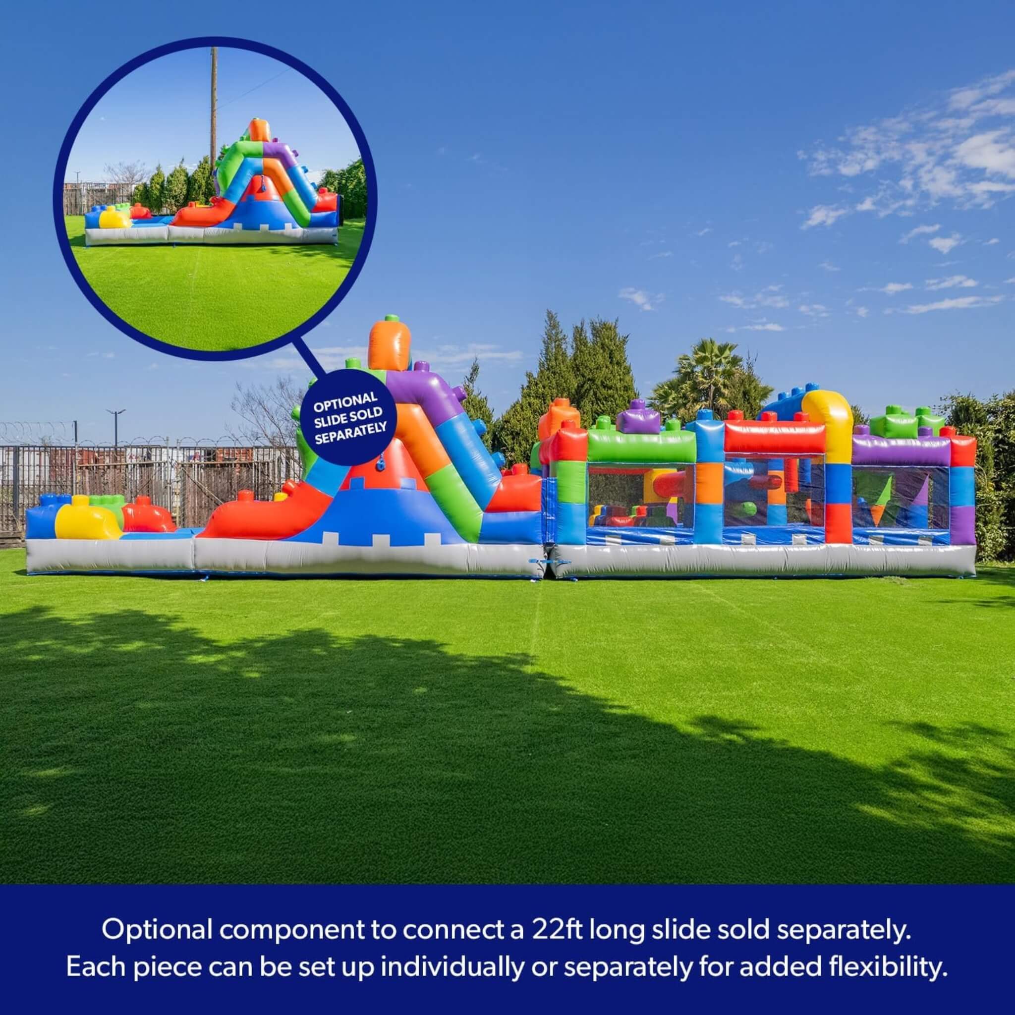 20FT Giant Multicolor Block Inflatable Obstacle Course With Large Mesh Windows (SAK75192) – SAKSBY WHOLESALE, view 6