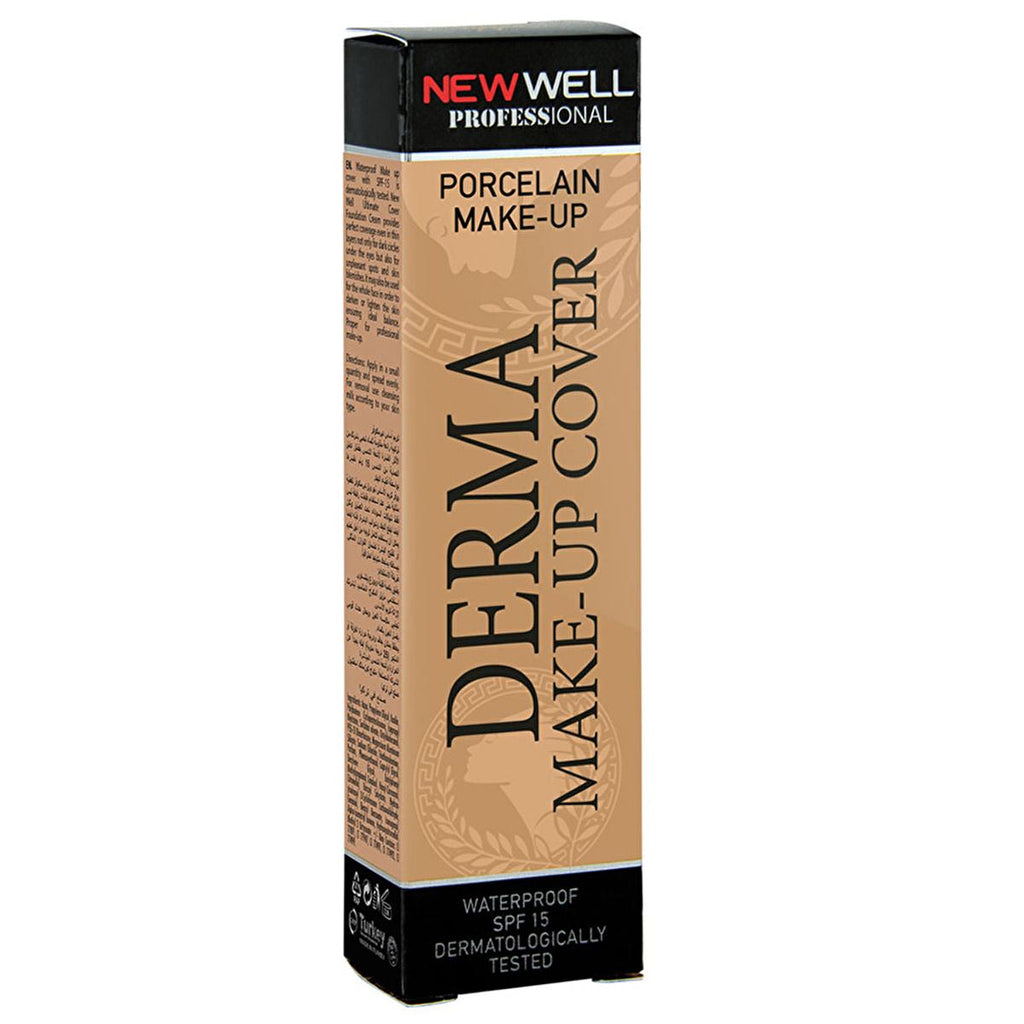 New Well Derma Cover Foundation Makeup - High Coverage, SPF 15, Water Resistant - Foundation Makeup