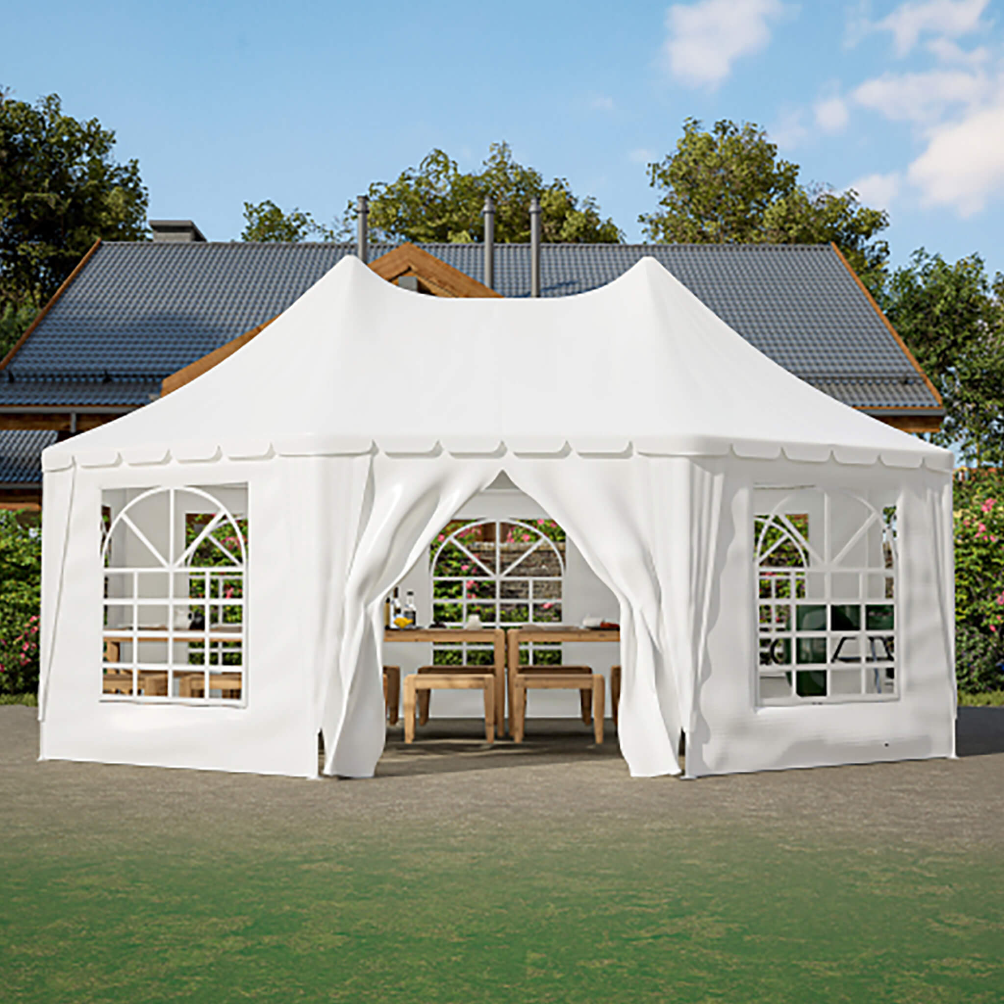 [20X15FT] Extra-Large Heavy-Duty Outdoor Waterproof Party And Wedding Tent With Steel Frame (SAK07645) – SAKSBY WHOLESALE