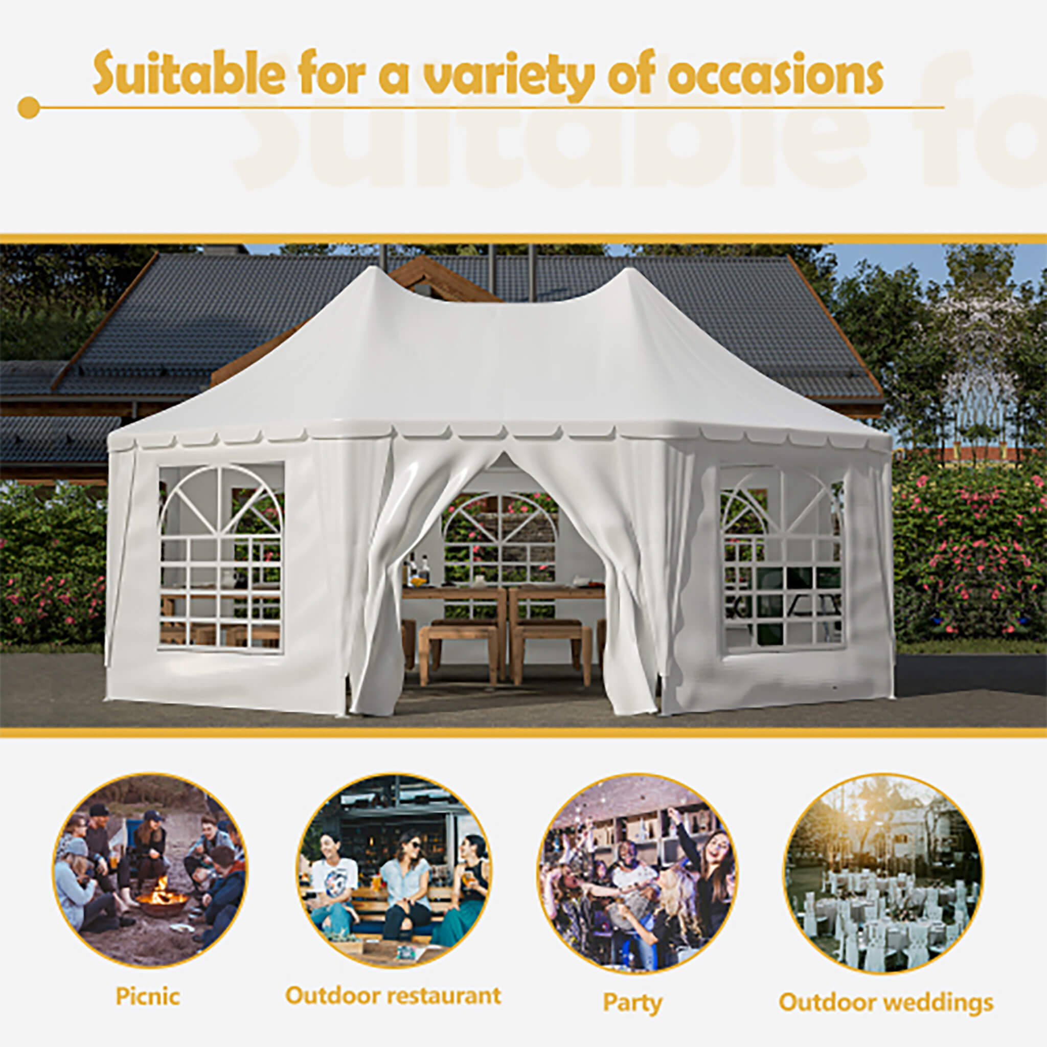 [20X15FT] Extra-Large Heavy-Duty Outdoor Waterproof Party And Wedding Tent With Steel Frame (SAK07645) – SAKSBY WHOLESALE, vi