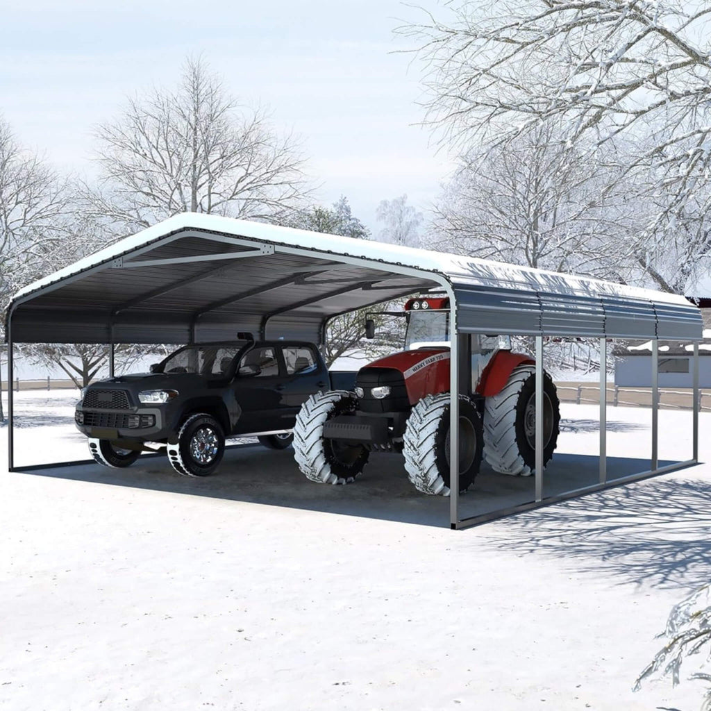 [20X20FT] Alora Extra Large Premium Heavy-Duty Outdoor Metal Carport Shelter (SAK97425) – SAKSBY WHOLESALE, view 4
