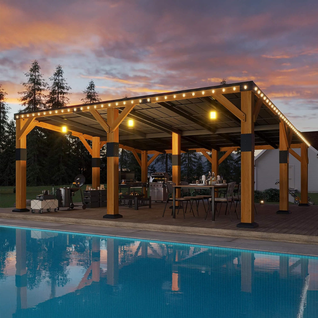 [20X20FT] Alora Heavy-Duty All-Weather Outdoor Cedar Wood Carport With Galvanized Steel Roof (SAK76145) – SAKSBY WHOLESALE, v