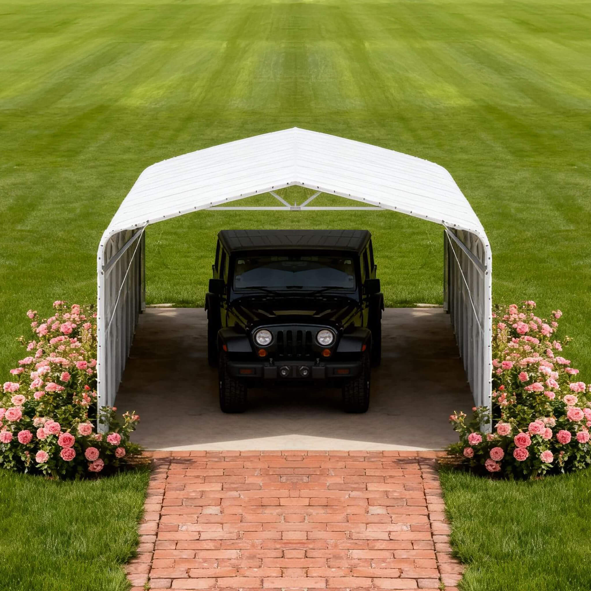 [20X30FT] Alora Heavy-Duty Outdoor Galvanized Steel Carport (SAK21596) – SAKSBY WHOLESALE
