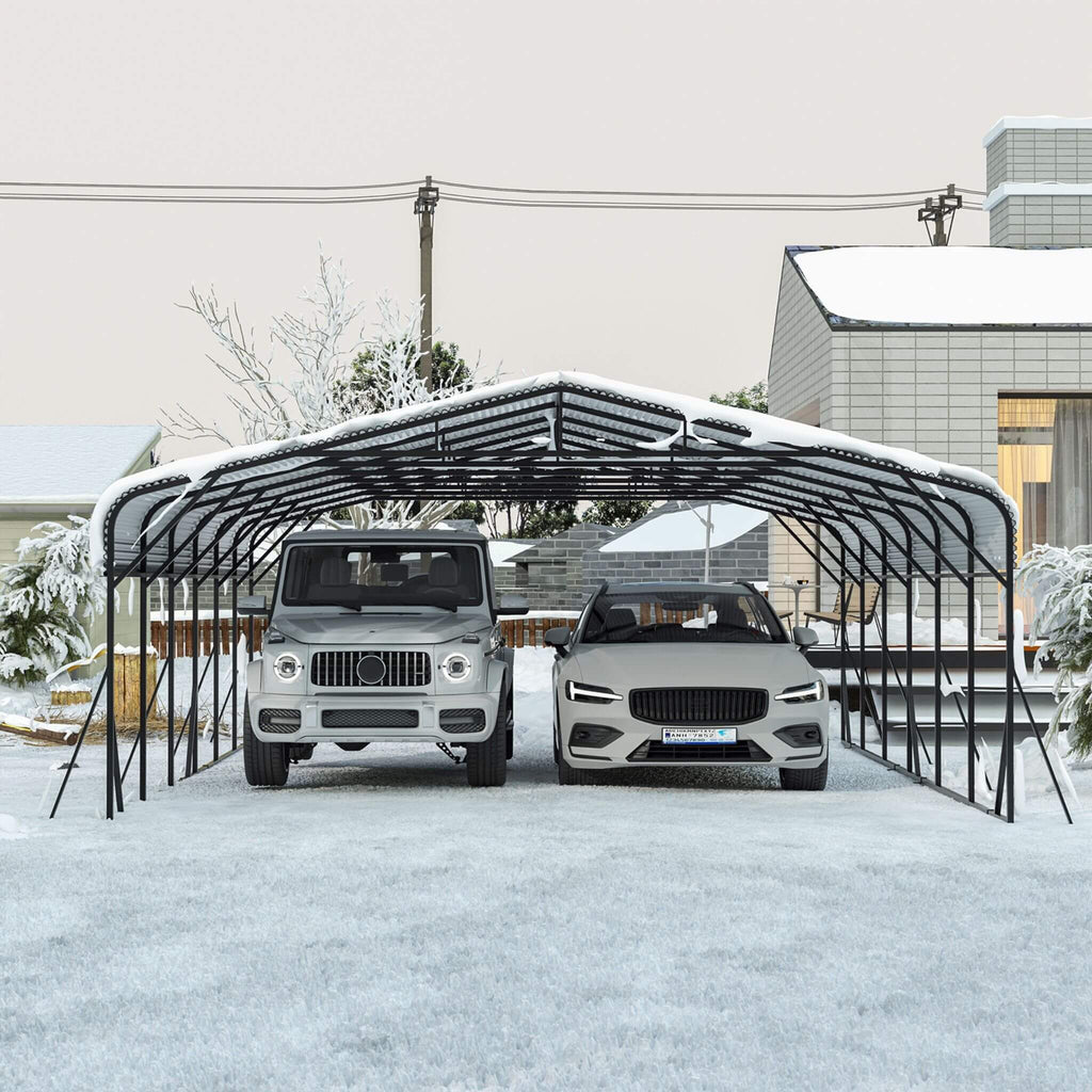 [20X30FT] Alora Heavy-Duty Wind-Resistant Steel Roof Carport With Triangular Frame (SAK94812) – SAKSBY WHOLESALE