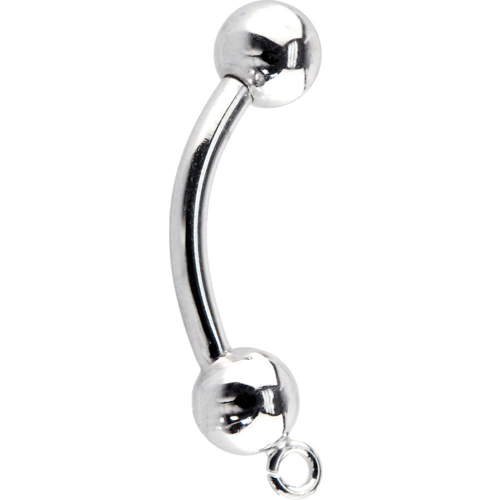 BodyCandy 16G Solid 14k White Gold Add On Charm Belly Ring — main product shot