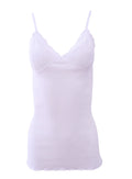tittimitti EGI Luxury 100%"Filo di Scozia Cotton Women's Camisole Tank with Lace Trim. Proudly Made in Italy.(2107) — back vi