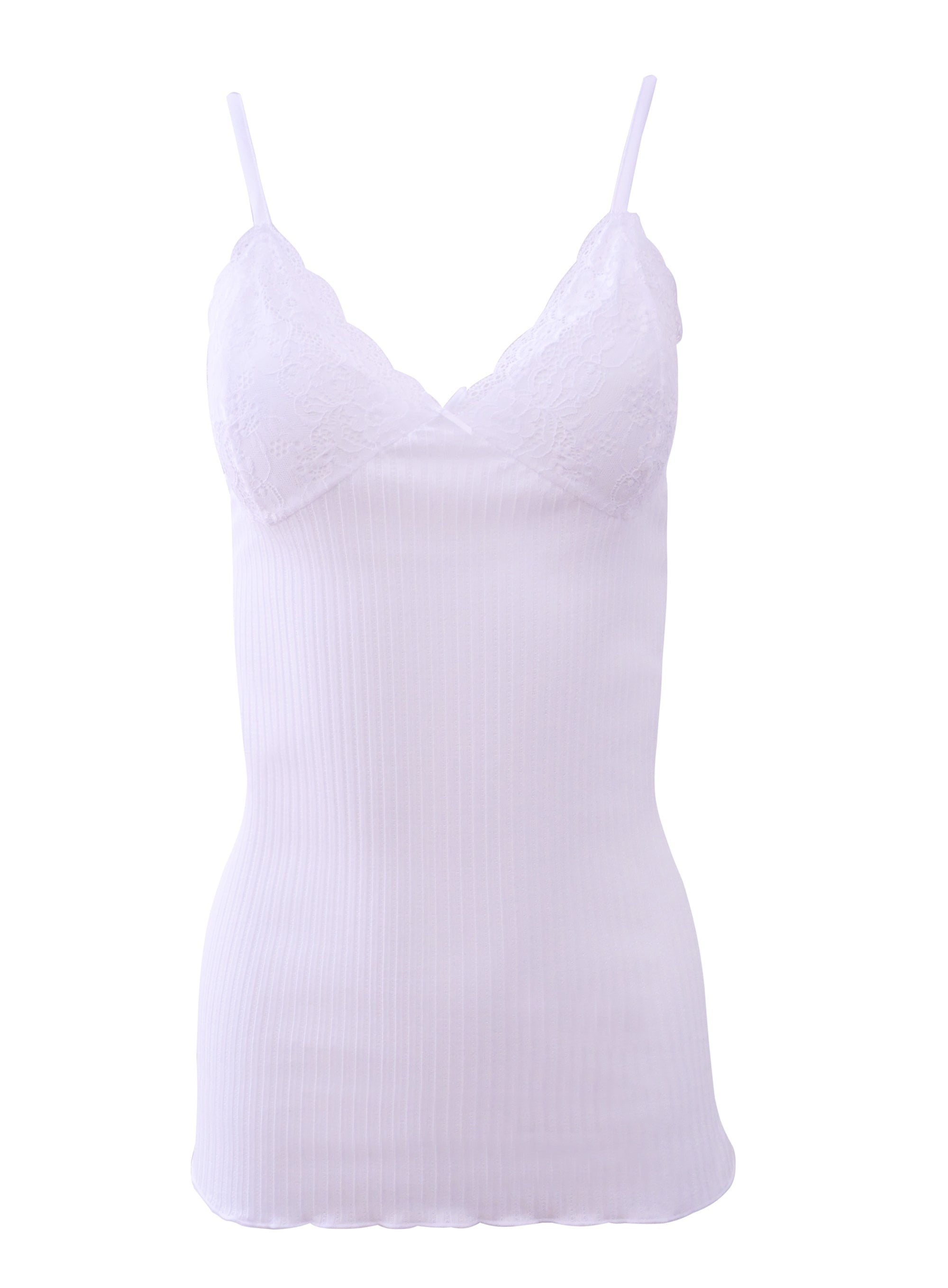 tittimitti EGI Luxury 100%"Filo di Scozia Cotton Women's Camisole Tank with Lace Trim. Proudly Made in Italy.(2107) — back vi
