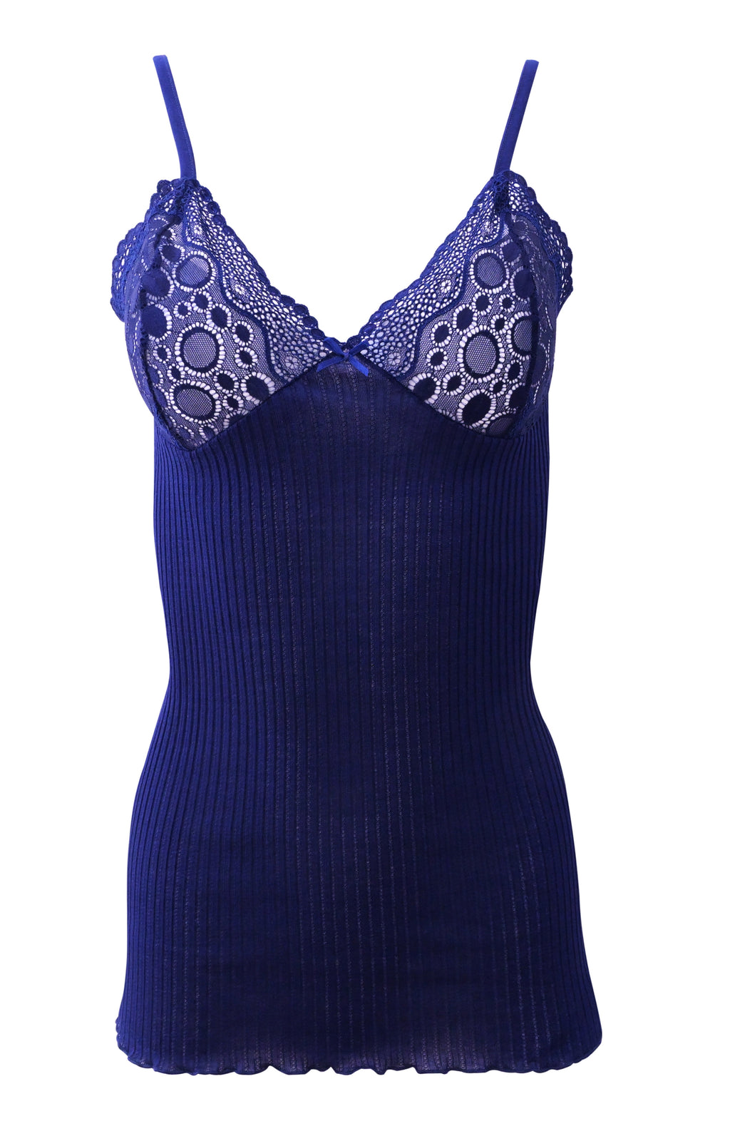 tittimitti EGI Luxury 100%"Filo di Scozia Cotton Women's Camisole Tank with Lace Trim. Proudly Made in Italy.(2107) — lifesty