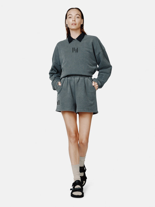 Holden Outerwear Oversized French Terry Crew - Black — main product shot