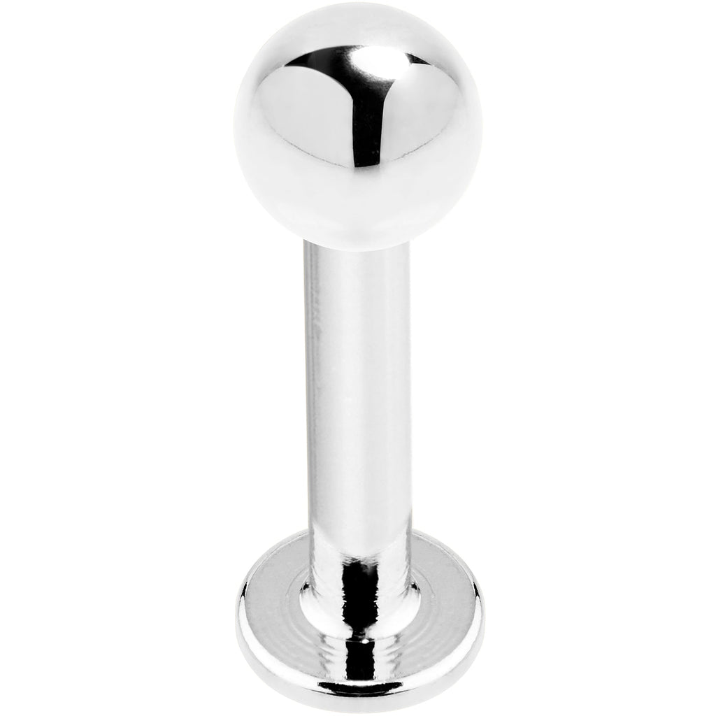 BodyCandy 16G 5/16 14k White Gold Ball Labret Tragus Cartilage — detail close-up