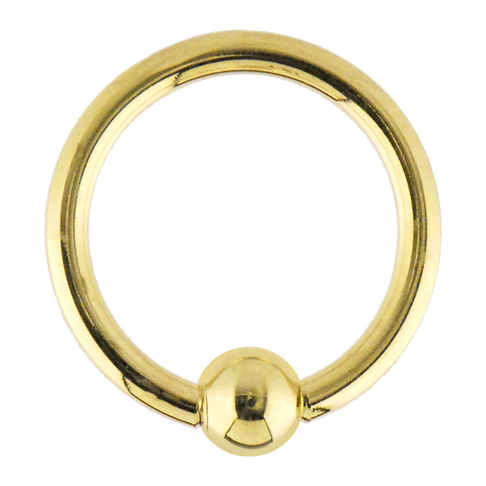 BodyCandy Solid 14k Yellow Gold 14G 9/16 Ball Captive Ring 5mm Ball — main product shot