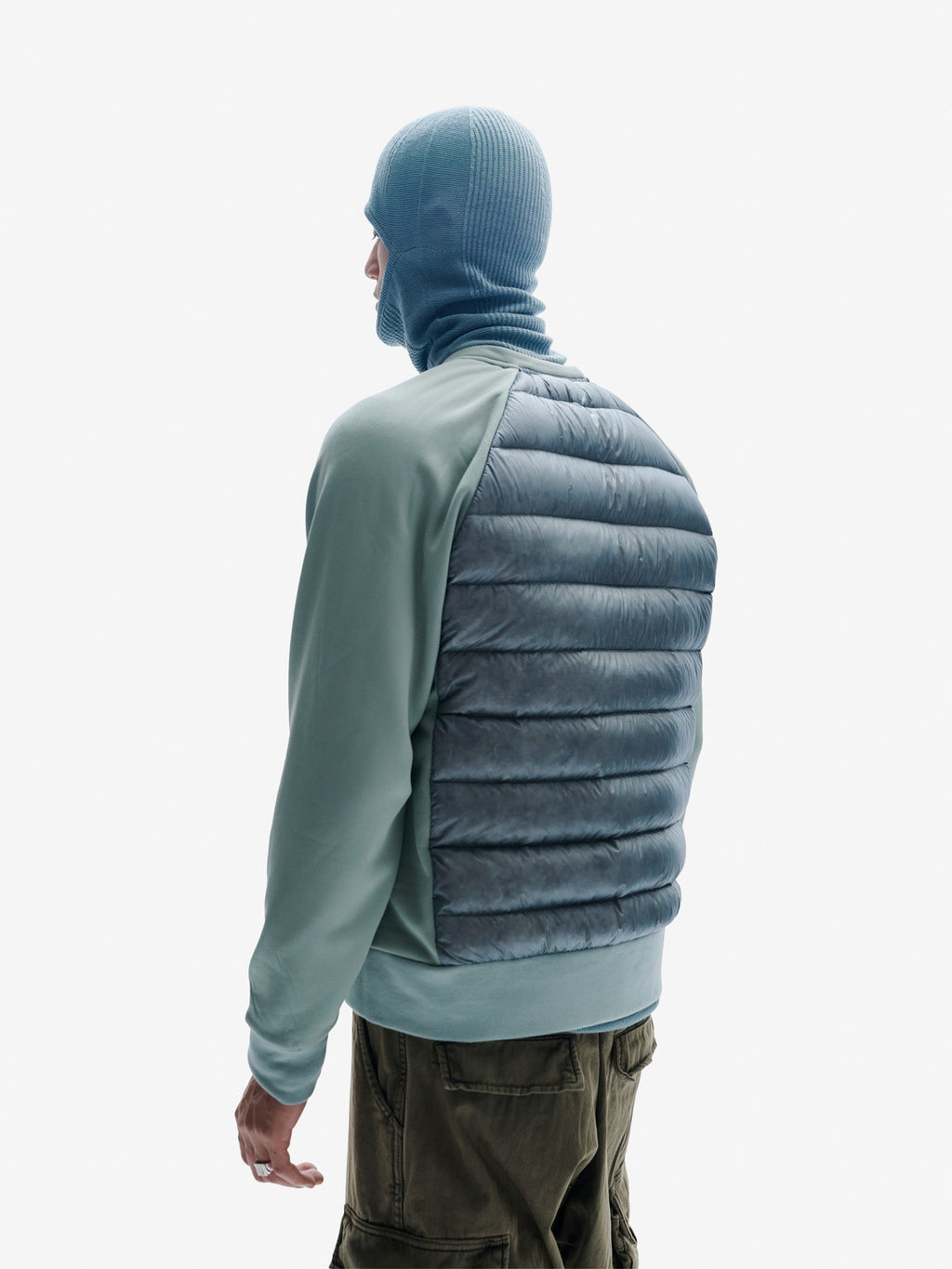 Holden Outerwear Down Crew Sweater - Slate Gray — detail close-up