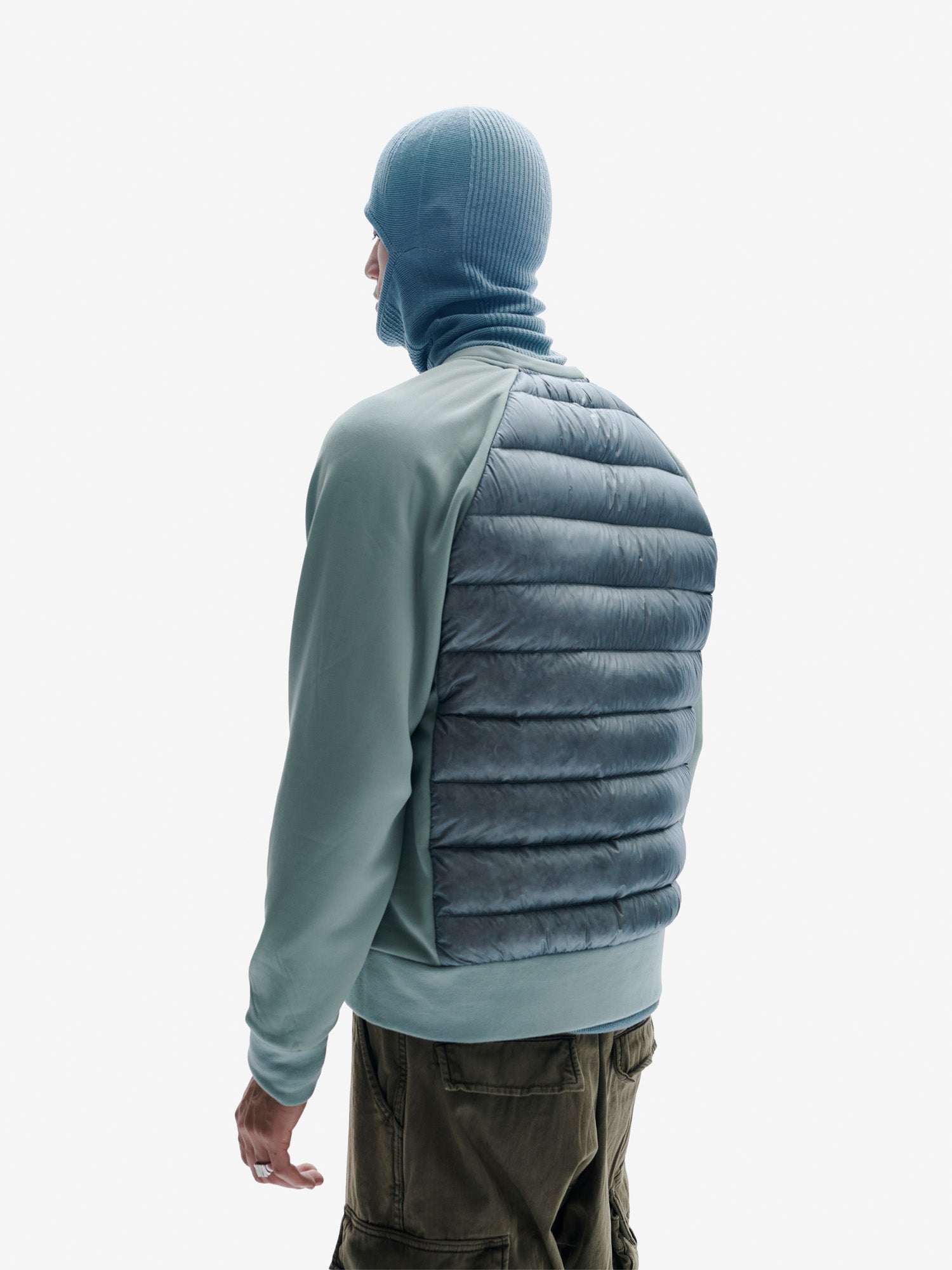 Holden Outerwear Down Crew Sweater - Slate Gray — detail close-up