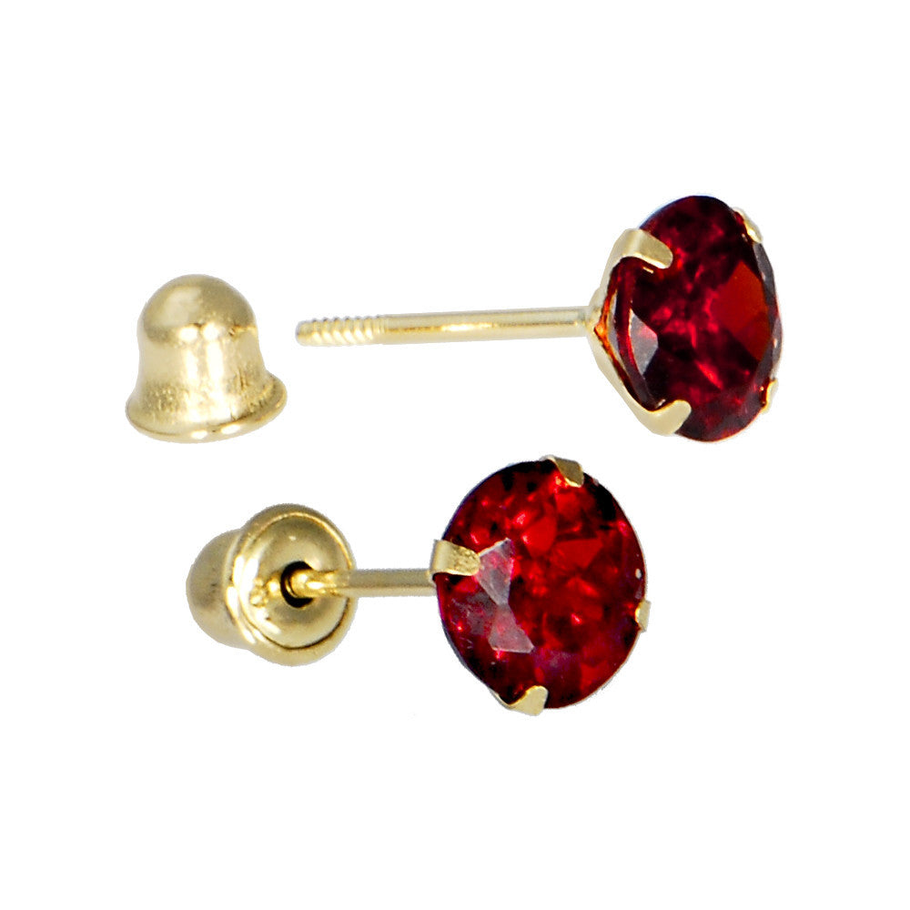BodyCandy Solid 14k Yellow Gold .47 Carat Cubic Zirconia JULY Birthstone Earrings — main product shot