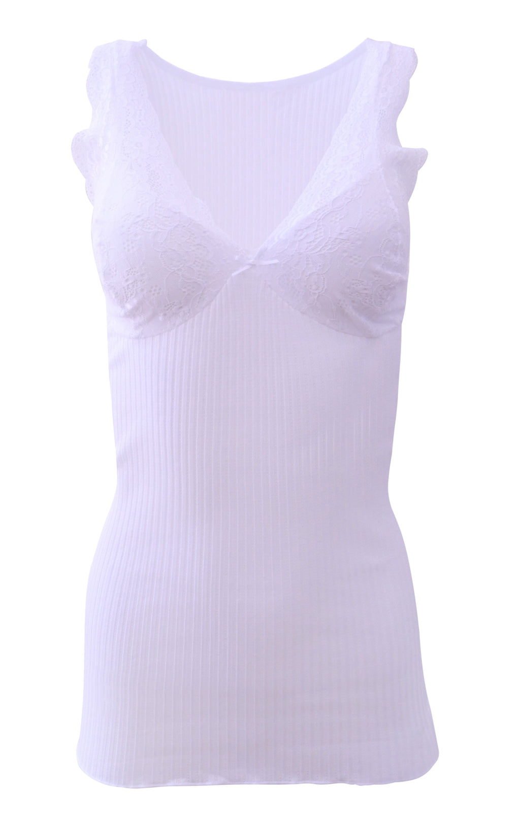 tittimitti EGI Luxury 100%"Filo di Scozia Cotton Women's Camisole Tank with Lace Trim. Proudly Made in Italy. — lifestyle con