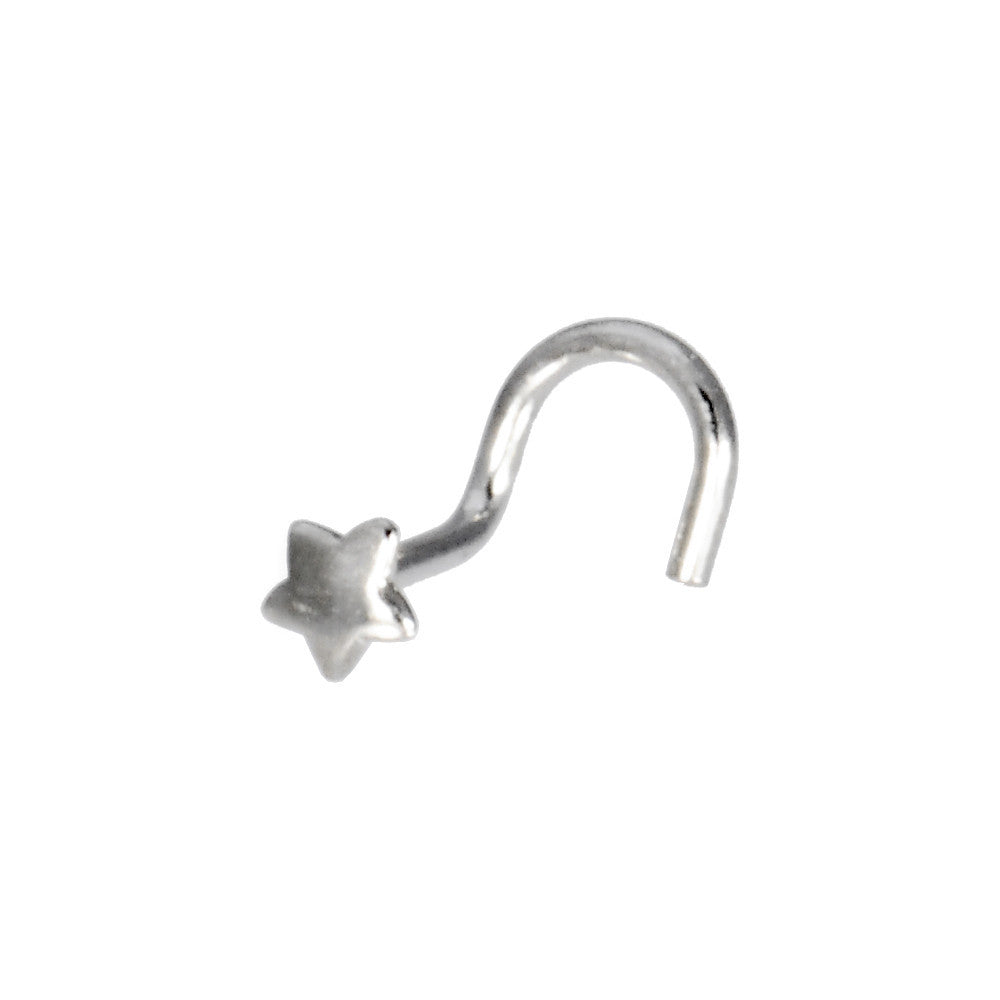 BodyCandy Solid 14k White Gold STAR Nose Ring — main product shot
