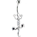 BodyCandy 16G Solid 14k White Gold Lizard Belly Ring — main product shot