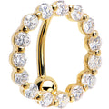 BodyCandy 16G Solid 14k Yellow Gold Reverse Zirconia Circle Belly Ring — main product shot