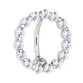 BodyCandy 16G Solid 14k White Gold Reverse Zirconia Circle Belly Ring — main product shot