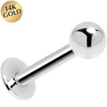 BodyCandy 14G 5/16 Solid 14k White Gold Labret Monroe- 4mm Ball — main product shot