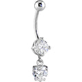 BodyCandy 16G Solid 14k White Gold Cubic Zirconia Solitaire Round Heart Dangle Belly Ring — main product shot