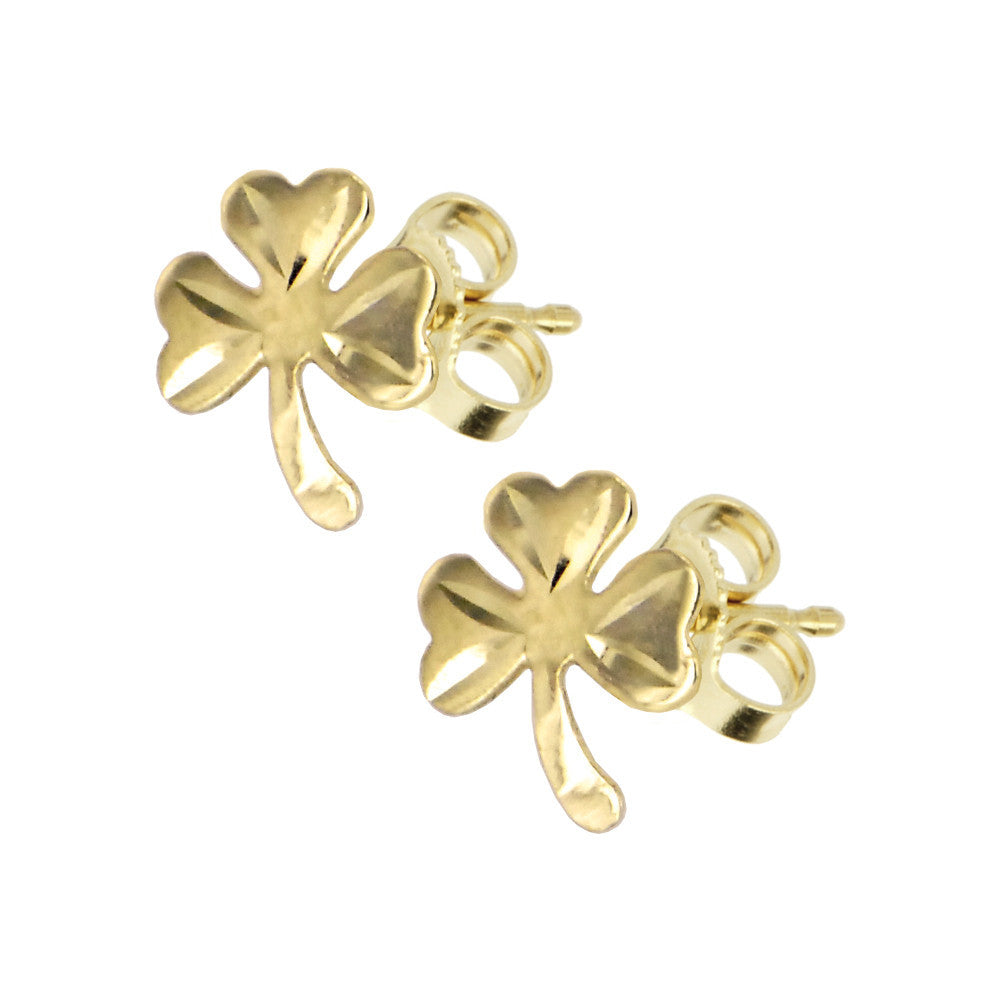 BodyCandy Solid 14K Gold SHAMROCK Earrings — main product shot
