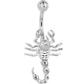 BodyCandy 16G Solid 14K White Gold SCORPION Belly Ring — main product shot
