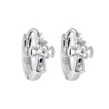 BodyCandy Sterling Silver Cubic Zirconia CROSS Huggy Hoop Earrings — main product shot